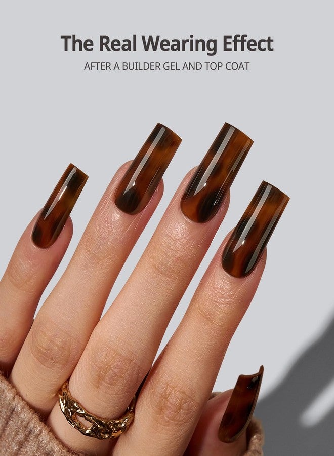 btartboxnails أظافر BTArtboxnails SOFTCOATTIPS اللاصقة - أظافر لاصقة طويلة مربعة الشكل بلون صدفة السلحفاة، 90 قطعة من أطراف الأظافر الجل الناعمة القابلة للإزالة بجودة صالونات التجميل، متوفرة بـ 15 مقاسًا - Image 2